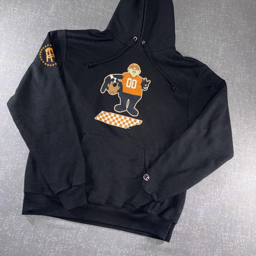 Champion Hoodie Mens Medium Black Barstool Tennessee‎ Dog Fleece Pullover